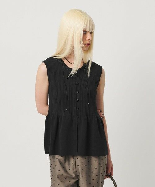 BEAUTY&YOUTH UNITED ARROWS / ビューティー&ユース ユナイテッドアローズ ニット・セーター | 【WEB限定 Wardrobe DAILY MINIMAL】ペプラム2WAY ノースリーブリブニット ウォッシャブル | 詳細5