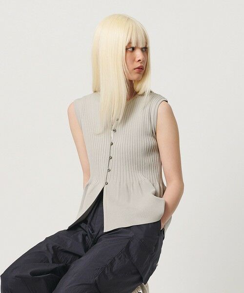 BEAUTY&YOUTH UNITED ARROWS / ビューティー&ユース ユナイテッドアローズ ニット・セーター | 【WEB限定 Wardrobe DAILY MINIMAL】ペプラム2WAY ノースリーブリブニット ウォッシャブル | 詳細5