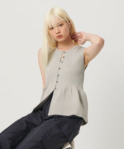 BEAUTY&YOUTH UNITED ARROWS / ビューティー&ユース ユナイテッドアローズ ニット・セーター | 【WEB限定 Wardrobe DAILY MINIMAL】ペプラム2WAY ノースリーブリブニット ウォッシャブル | 詳細6