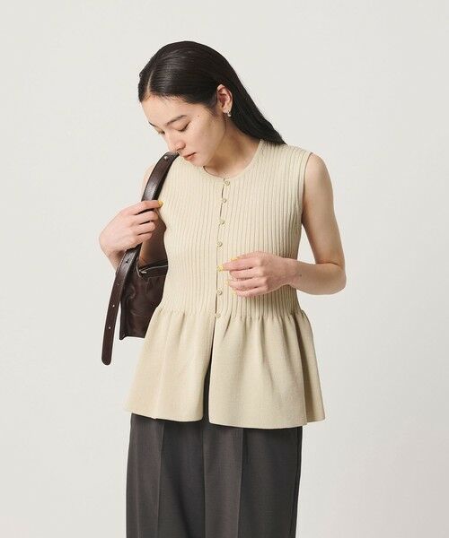BEAUTY&YOUTH UNITED ARROWS / ビューティー&ユース ユナイテッドアローズ ニット・セーター | 【WEB限定 Wardrobe DAILY MINIMAL】ペプラム2WAY ノースリーブリブニット ウォッシャブル | 詳細20