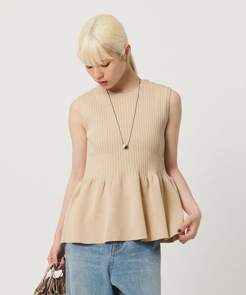 BEAUTY&YOUTH UNITED ARROWS / ビューティー&ユース ユナイテッドアローズ ニット・セーター | 【WEB限定 Wardrobe DAILY MINIMAL】ペプラム2WAY ノースリーブリブニット ウォッシャブル | 詳細24