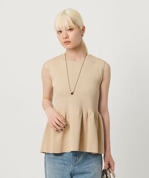 BEAUTY&YOUTH UNITED ARROWS / ビューティー&ユース ユナイテッドアローズ ニット・セーター | 【WEB限定 Wardrobe DAILY MINIMAL】ペプラム2WAY ノースリーブリブニット ウォッシャブル | 詳細25