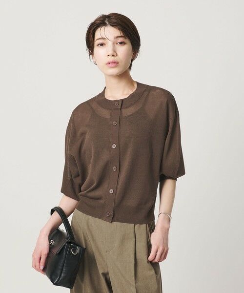 BEAUTY&YOUTH UNITED ARROWS / ビューティー&ユース ユナイテッドアローズ カーディガン・ボレロ | 【WEB限定 Wardrobe DAILY MINIMAL】ハーフスリーブ シアーカーディガン ウォッシャブル | 詳細7
