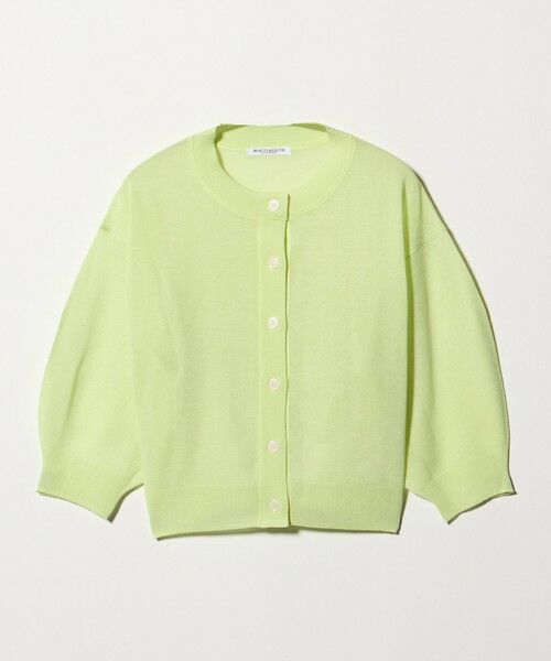 BEAUTY&YOUTH UNITED ARROWS / ビューティー&ユース ユナイテッドアローズ カーディガン・ボレロ | 【WEB限定 Wardrobe DAILY MINIMAL】ハーフスリーブ シアーカーディガン ウォッシャブル（LIME）