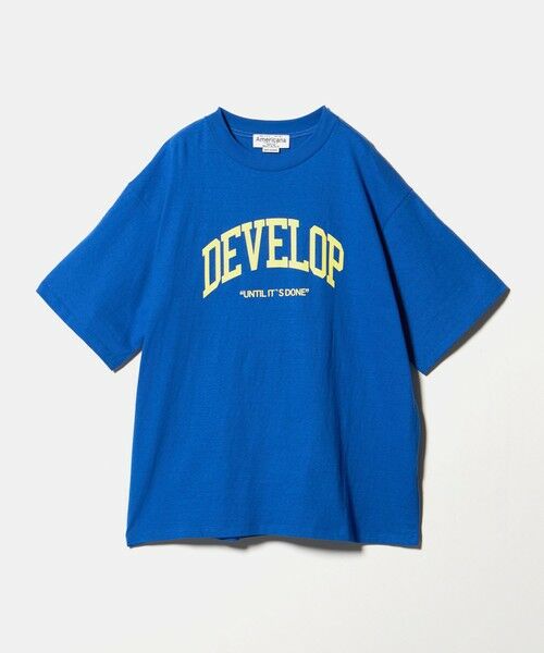 BEAUTY&YOUTH UNITED ARROWS / ビューティー&ユース ユナイテッドアローズ Tシャツ | 【別注】＜Americana＞プリント ビッグTシャツ/コバルト（COBALT）