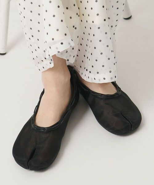 BEAUTY&YOUTH UNITED ARROWS / ビューティー&ユース ユナイテッドアローズ フラットシューズ | 【別注】＜PAES＞メッシュ ストリング フラットシューズ/ブラック（BLACK）