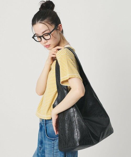 BEAUTY&YOUTH UNITED ARROWS / ビューティー&ユース ユナイテッドアローズ ショルダーバッグ | レザーライク ビッグ ワンショルダーバッグ（BLACK）