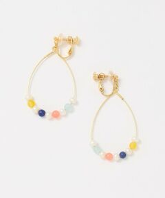 BEAUTY&YOUTH UNITED ARROWS / ビューティー&ユース ユナイテッドアローズ ピアス・イヤリング | 【WEB限定】＜Causerie＞マルチ 天然石 ドロップフープ イヤリング