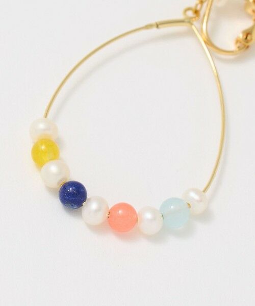 BEAUTY&YOUTH UNITED ARROWS / ビューティー&ユース ユナイテッドアローズ ピアス・イヤリング | 【WEB限定】＜Causerie＞マルチ 天然石 ドロップフープ イヤリング | 詳細4