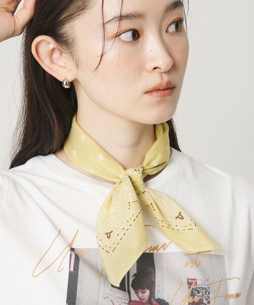 BEAUTY&YOUTH UNITED ARROWS / ビューティー&ユース ユナイテッドアローズ バンダナ・スカーフ | ドット バンダナモチーフ スカーフ（YELLOW）