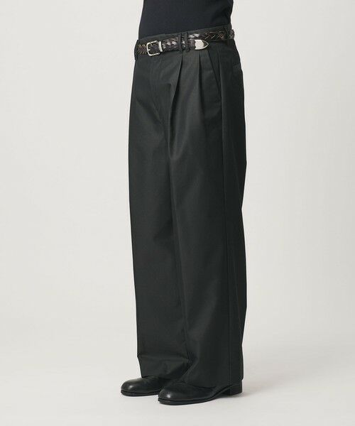 BEAUTY&YOUTH UNITED ARROWS / ビューティー&ユース ユナイテッドアローズ その他パンツ | ガーメントダイ シャンブレー ツイル 2P ワイド パンツ（BLACK）
