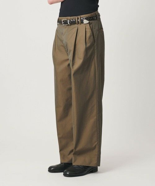 BEAUTY&YOUTH UNITED ARROWS / ビューティー&ユース ユナイテッドアローズ その他パンツ | ガーメントダイ シャンブレー ツイル 2P ワイド パンツ（MD.BROWN）