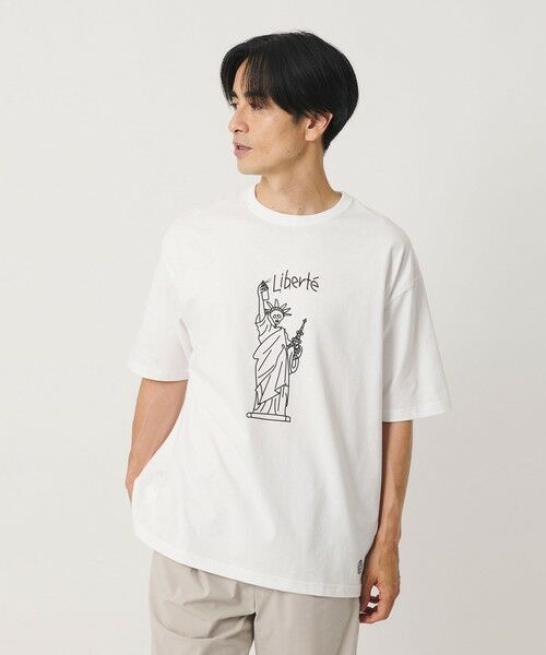 BEAUTY&YOUTH UNITED ARROWS / ビューティー&ユース ユナイテッドアローズ Tシャツ | <ESPOIR>Statue of Liberty Tシャツ(WHITE)