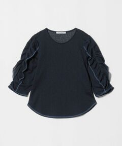 BEAUTY&YOUTH UNITED ARROWS / ビューティー&ユース ユナイテッドアローズ カットソー | コットンナイロン ラッフル ジャガードプルオーバー ウォッシャブル