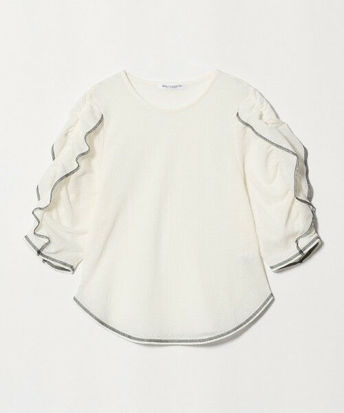 BEAUTY&YOUTH UNITED ARROWS / ビューティー&ユース ユナイテッドアローズ カットソー | コットンナイロン ラッフル ジャガードプルオーバー ウォッシャブル（OFF WHITE）