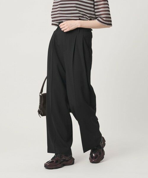BEAUTY&YOUTH UNITED ARROWS / ビューティー&ユース ユナイテッドアローズ その他パンツ | ポリエステルブレンド ２タック タブワイドパンツ ウォッシャブル 防シワ | 詳細2