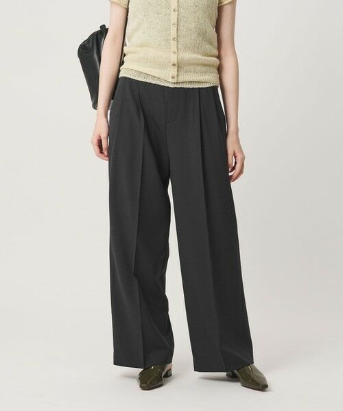 BEAUTY&YOUTH UNITED ARROWS / ビューティー&ユース ユナイテッドアローズ その他パンツ | ポリエステルブレンド ２タック タブワイドパンツ ウォッシャブル 防シワ | 詳細9