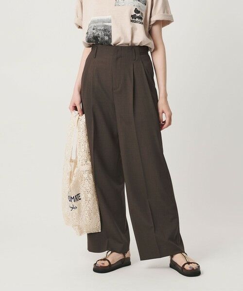 BEAUTY&YOUTH UNITED ARROWS / ビューティー&ユース ユナイテッドアローズ その他パンツ | ポリエステルブレンド ２タック タブワイドパンツ ウォッシャブル 防シワ | 詳細19