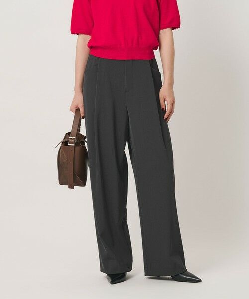BEAUTY&YOUTH UNITED ARROWS / ビューティー&ユース ユナイテッドアローズ その他パンツ | ポリエステルブレンド バックゴム ワイドパンツ ウォッシャブル 吸水速乾 防シワ(DK.GRAY)
