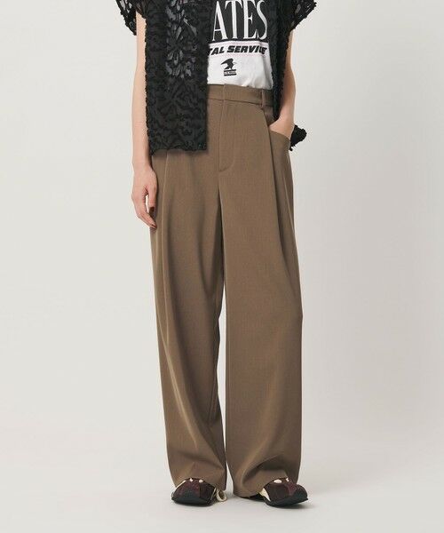 BEAUTY&YOUTH UNITED ARROWS / ビューティー&ユース ユナイテッドアローズ その他パンツ | ポリエステルブレンド バックゴム ワイドパンツ ウォッシャブル 吸水速乾 防シワ(MOCA)