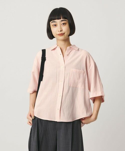 BEAUTY&YOUTH UNITED ARROWS / ビューティー&ユース ユナイテッドアローズ シャツ・ブラウス | シアー バックタック ショートスリーブ シャツ 接触冷感 | 詳細8