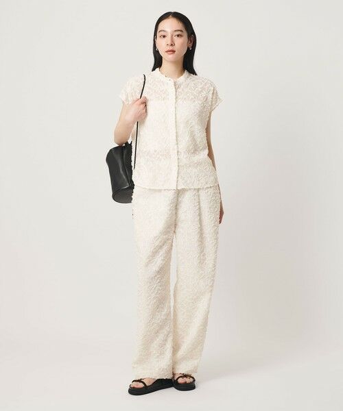 BEAUTY&YOUTH UNITED ARROWS / ビューティー&ユース ユナイテッドアローズ シャツ・ブラウス | 【WEB限定】シアージャガード バンドカラーフレンチスリーブブラウス ウォッシャブル | 詳細3