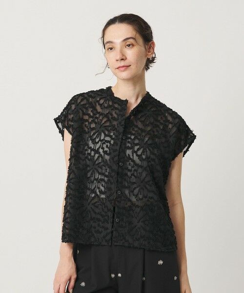 BEAUTY&YOUTH UNITED ARROWS / ビューティー&ユース ユナイテッドアローズ シャツ・ブラウス | 【WEB限定】シアージャガード バンドカラーフレンチスリーブブラウス ウォッシャブル | 詳細8