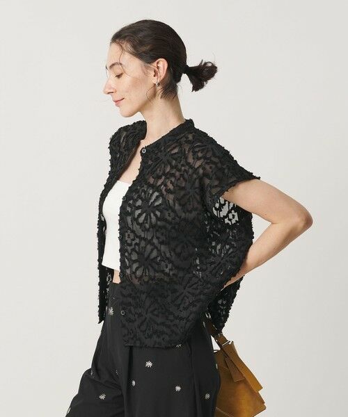 BEAUTY&YOUTH UNITED ARROWS / ビューティー&ユース ユナイテッドアローズ シャツ・ブラウス | 【WEB限定】シアージャガード バンドカラーフレンチスリーブブラウス ウォッシャブル | 詳細9