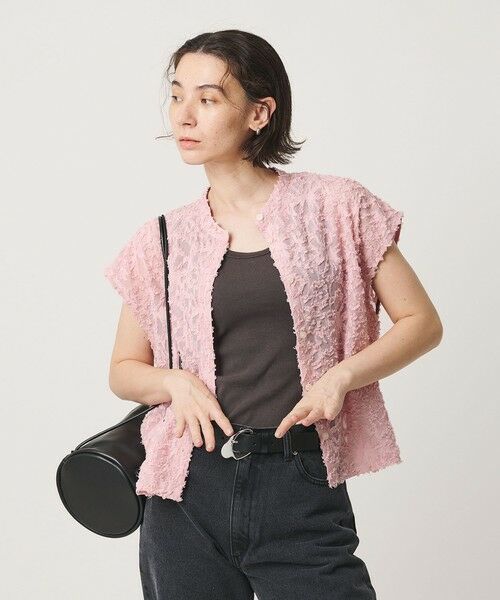 BEAUTY&YOUTH UNITED ARROWS / ビューティー&ユース ユナイテッドアローズ シャツ・ブラウス | 【WEB限定】シアージャガード バンドカラーフレンチスリーブブラウス ウォッシャブル | 詳細12
