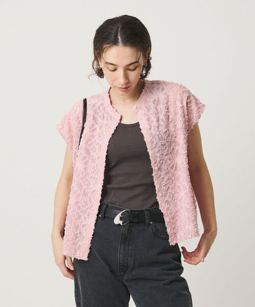 BEAUTY&YOUTH UNITED ARROWS / ビューティー&ユース ユナイテッドアローズ シャツ・ブラウス | 【WEB限定】シアージャガード バンドカラーフレンチスリーブブラウス ウォッシャブル | 詳細13