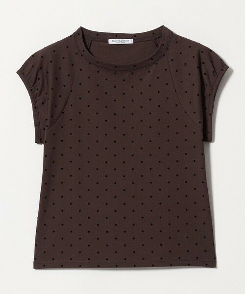 BEAUTY&YOUTH UNITED ARROWS / ビューティー&ユース ユナイテッドアローズ カットソー | コットン ドットプリント  Tシャツ（DK.BROWN）