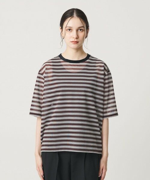 BEAUTY&YOUTH UNITED ARROWS / ビューティー&ユース ユナイテッドアローズ カットソー | コットンポリエステル シアーボーダー Tシャツ | 詳細10