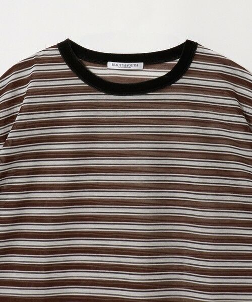 BEAUTY&YOUTH UNITED ARROWS / ビューティー&ユース ユナイテッドアローズ カットソー | コットンポリエステル シアーボーダー Tシャツ | 詳細14