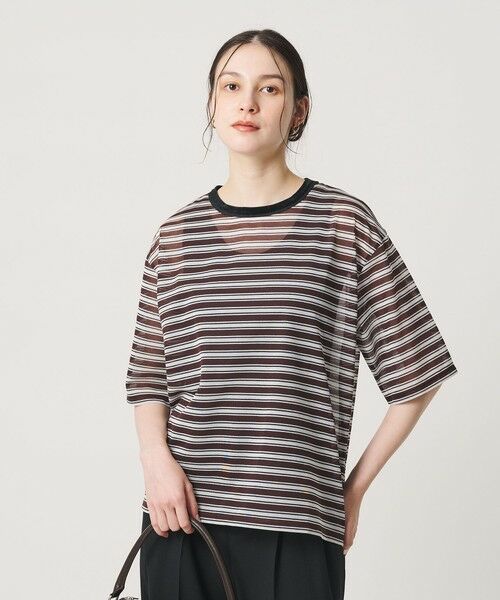 BEAUTY&YOUTH UNITED ARROWS / ビューティー&ユース ユナイテッドアローズ カットソー | コットンポリエステル シアーボーダー Tシャツ | 詳細7