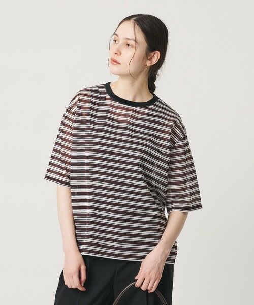 BEAUTY&YOUTH UNITED ARROWS / ビューティー&ユース ユナイテッドアローズ カットソー | コットンポリエステル シアーボーダー Tシャツ | 詳細8
