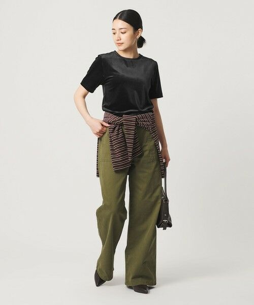 BEAUTY&YOUTH UNITED ARROWS / ビューティー&ユース ユナイテッドアローズ カットソー | ベロア コンパクト ショートスリーブTシャツ | 詳細2