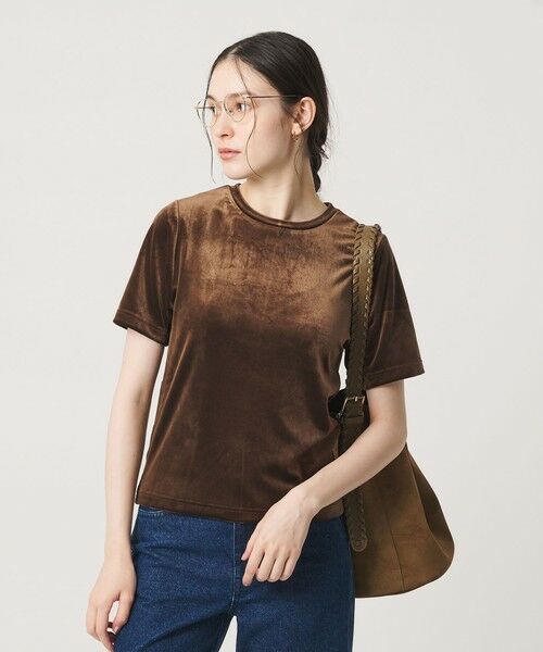 BEAUTY&YOUTH UNITED ARROWS / ビューティー&ユース ユナイテッドアローズ カットソー | ベロア コンパクト ショートスリーブTシャツ | 詳細7