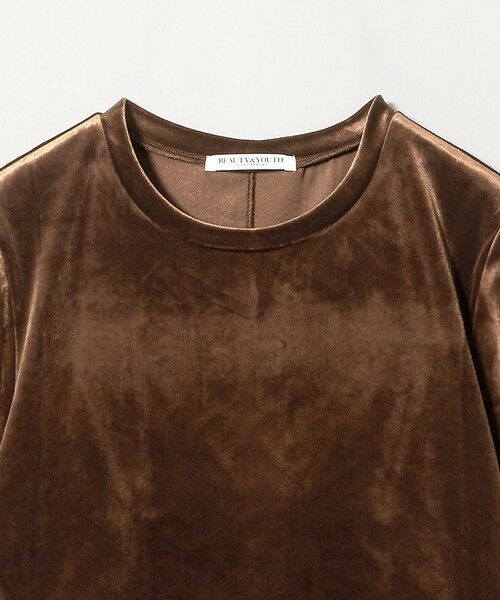 BEAUTY&YOUTH UNITED ARROWS / ビューティー&ユース ユナイテッドアローズ カットソー | ベロア コンパクト ショートスリーブTシャツ | 詳細13