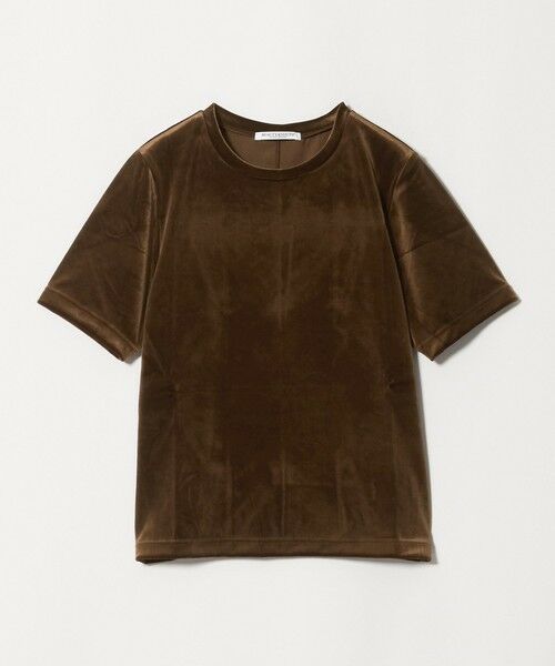 BEAUTY&YOUTH UNITED ARROWS / ビューティー&ユース ユナイテッドアローズ カットソー | ベロア コンパクト ショートスリーブTシャツ（DK.BROWN）