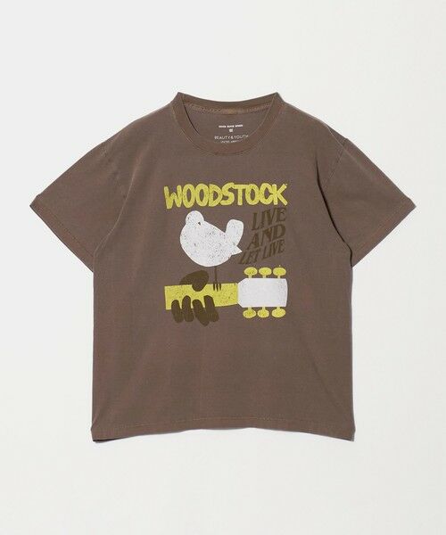 BEAUTY&YOUTH UNITED ARROWS / ビューティー&ユース ユナイテッドアローズ カットソー | 【別注】＜GOOD ROCK SPEED＞WOOD STOCK プリント Tシャツ（MD.BROWN）
