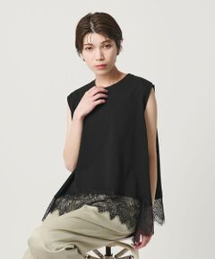 BEAUTY&YOUTH UNITED ARROWS / ビューティー&ユース ユナイテッドアローズ カットソー | 【WEB限定】レースコンビ ノースリーブカットソー
