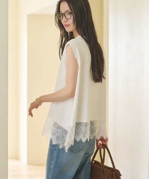 BEAUTY&YOUTH UNITED ARROWS / ビューティー&ユース ユナイテッドアローズ カットソー | 【WEB限定】レースコンビ ノースリーブカットソー | 詳細2