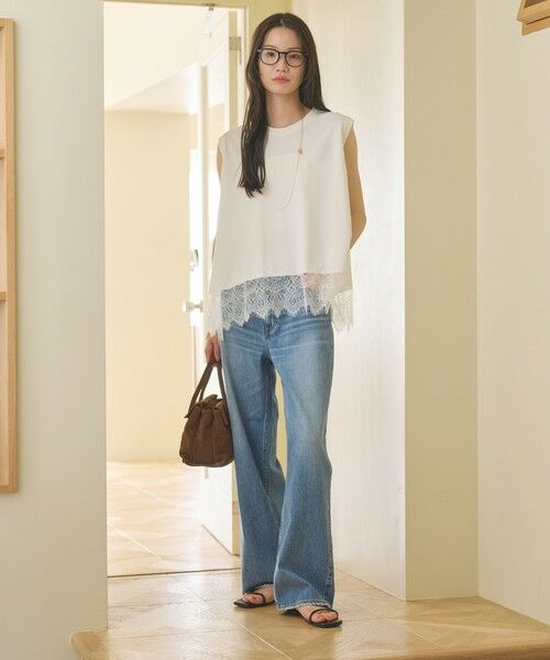 BEAUTY&YOUTH UNITED ARROWS / ビューティー&ユース ユナイテッドアローズ カットソー | 【WEB限定】レースコンビ ノースリーブカットソー | 詳細3