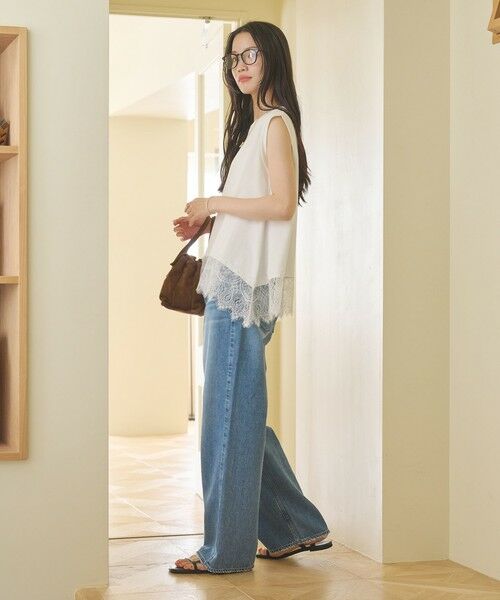 BEAUTY&YOUTH UNITED ARROWS / ビューティー&ユース ユナイテッドアローズ カットソー | 【WEB限定】レースコンビ ノースリーブカットソー | 詳細4