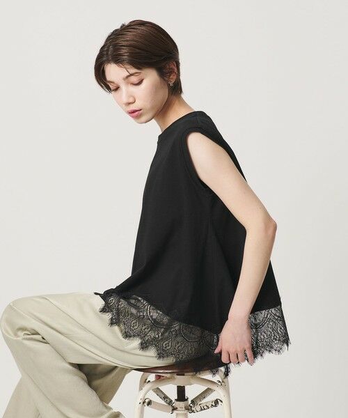 BEAUTY&YOUTH UNITED ARROWS / ビューティー&ユース ユナイテッドアローズ カットソー | 【WEB限定】レースコンビ ノースリーブカットソー | 詳細7
