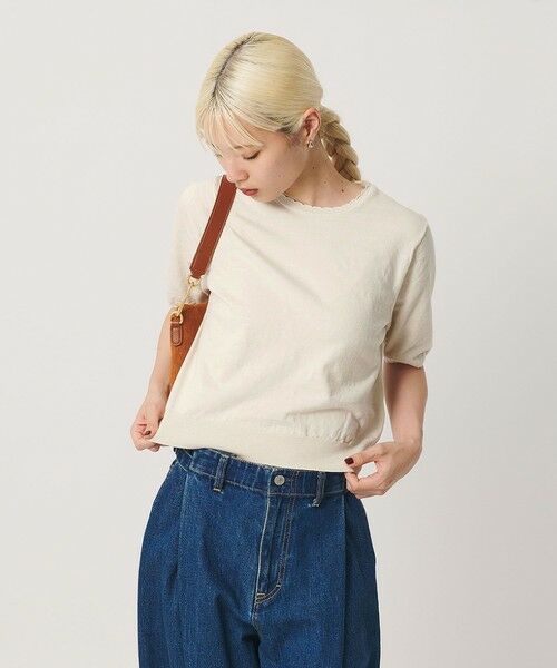 BEAUTY&YOUTH UNITED ARROWS / ビューティー&ユース ユナイテッドアローズ ニット・セーター | コットンスラブ スカラップ ニットプルオーバー ウォッシャブル | 詳細1