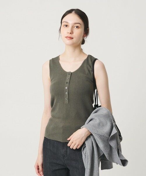 BEAUTY&YOUTH UNITED ARROWS / ビューティー&ユース ユナイテッドアローズ ニット・セーター | ヘンリーネック リブニット タンクトップ ウォッシャブル | 詳細16