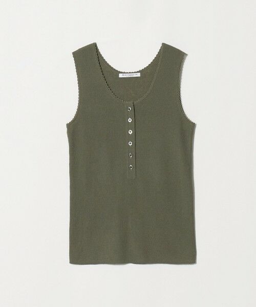 BEAUTY&YOUTH UNITED ARROWS / ビューティー&ユース ユナイテッドアローズ ニット・セーター | ヘンリーネック リブニット タンクトップ ウォッシャブル（OLIVE）