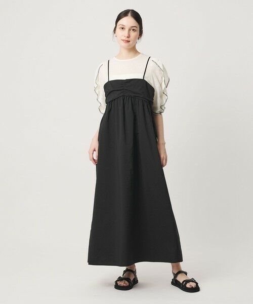 BEAUTY&YOUTH UNITED ARROWS / ビューティー&ユース ユナイテッドアローズ ミニ丈・ひざ丈ワンピース | チェック＆ソリッド キャミソールワンピース ウォッシャブル | 詳細1