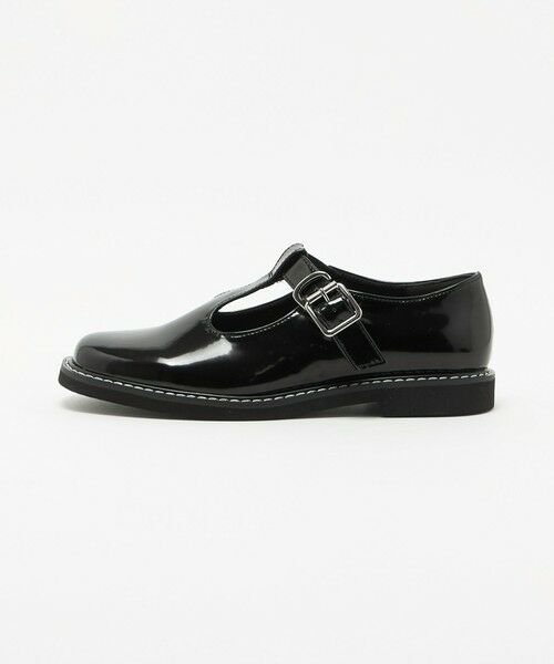 BEAUTY&YOUTH UNITED ARROWS / ビューティー&ユース ユナイテッドアローズ ビジネス・ドレスシューズ | レザーライク Tストラップ ローファー（BLACK）